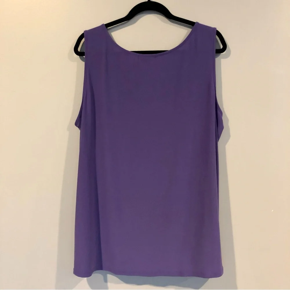 Gorgeous Purple Dress Barn Top w/4 lawyer gold necklace 3X, Like New - Picture 4 of 4